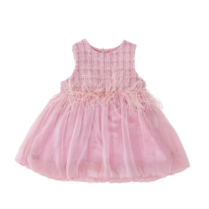 2025 Newborns Baby Dresses Sets for Girls Children's Elegant Dress forPlaid Vestidos Birthday Winter Infants Knitted Sweater