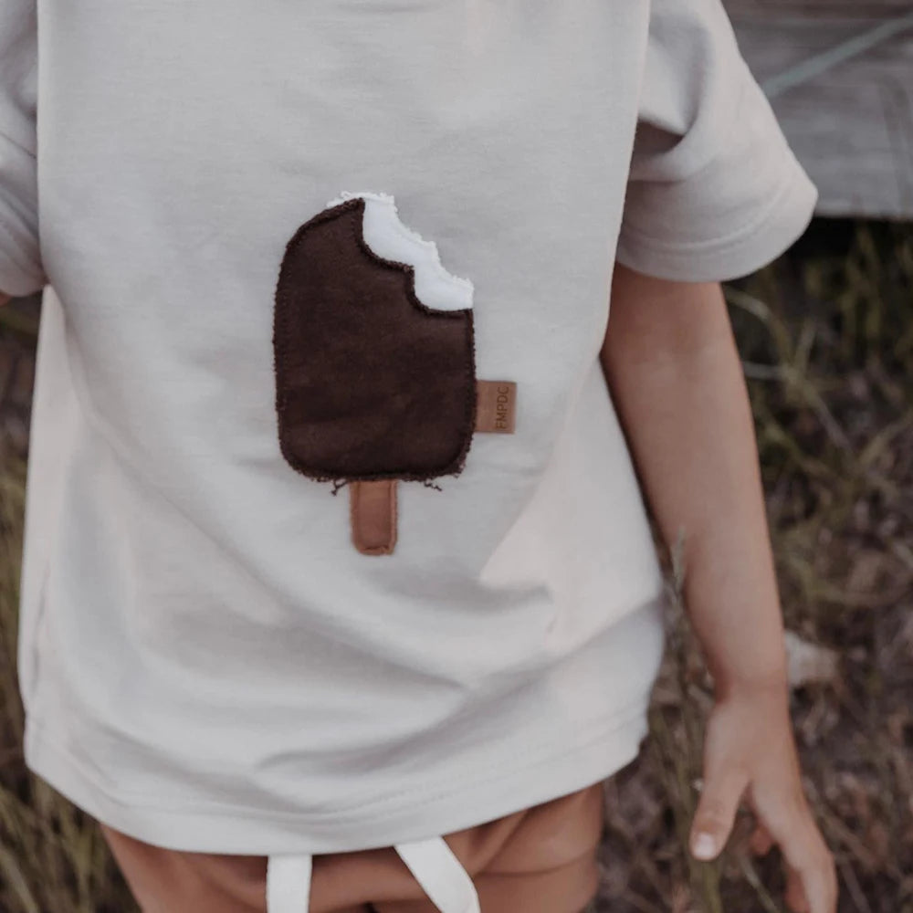Summer Boys  Girls Clothing Solid Color Shorts T-shirt Casual  Ice Cream Rainbow Pattern Cotton Comfortable 6M-3Y