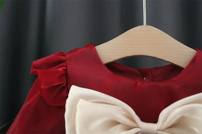 Newborn Baby girl spring fall clothes wear bow princess party dresses dress for toddler girl baby clothing 1 year birthday dress