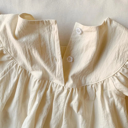 Summer Girls Flower Embroidered Dress Retro Flying Sleeve Princess Dresses 2-6 Years Children Casual Clothes Fashion Sundress