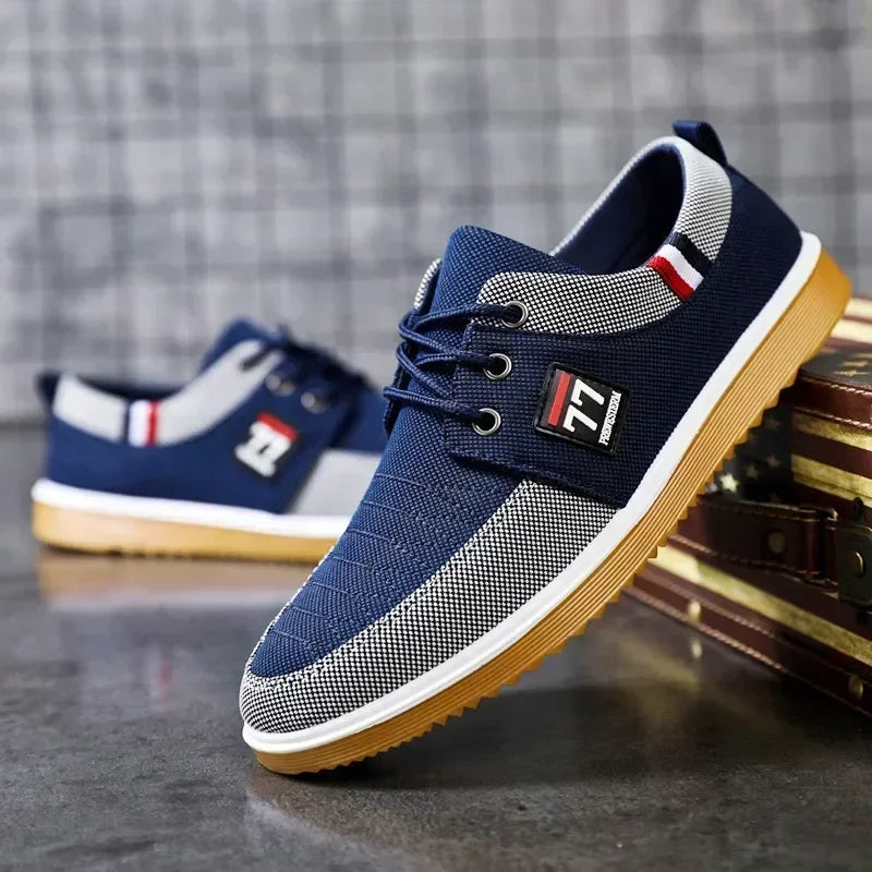 Sneakers Shoes for Men Canvas Shoes Breathable Beef Tendon Bottom Casual Vulcanized Shoes Work Footwear Tenis Masculino2024
