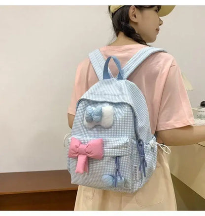 School Bag Bow Tie Schoolbag Japanese Style Instagram, College Student Backpack Fresh And Versatile Cute Backpack For Girls Gift