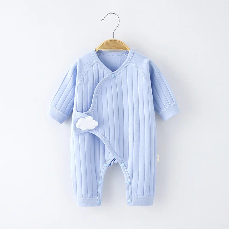 Newborn Baby Girl Boy Romper Cotton Solid Soft Infant Jumpsuit With Cloud Casual Clothes For Girls Boy Spring Autumn 0-6Months