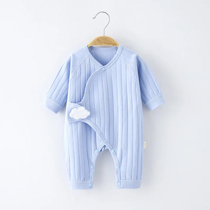 Newborn Baby Girl Boy Romper Cotton Solid Soft Infant Jumpsuit With Cloud Casual Clothes For Girls Boy Spring Autumn 0-6Months
