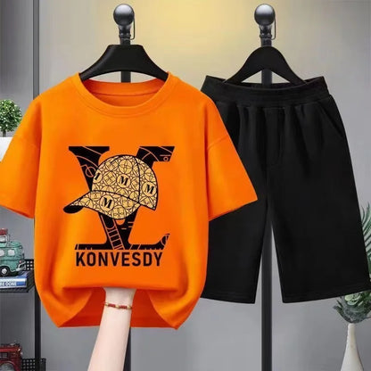 Summer Baby Girls Clothes Set Children Boys Letter Printed T-shirts and Shorts 2 Pieces Suit Kid Short Sleeve Top Bottom Outfits