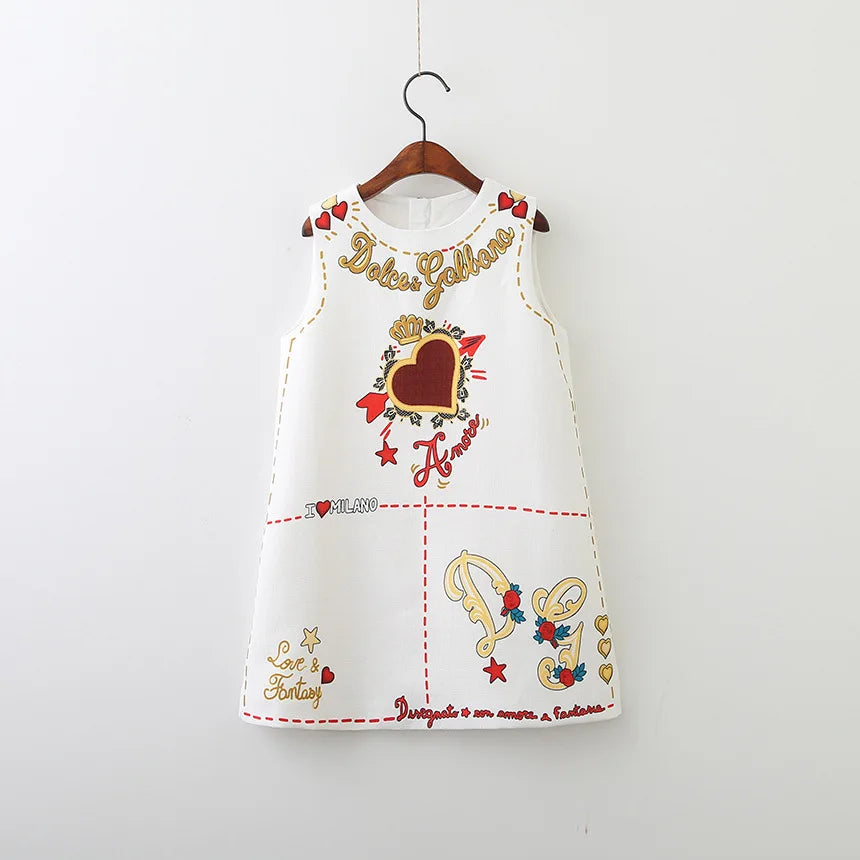 Young Children Vestidos De Fiesta Sleeveless Girls Summer Dresses Princess Girl Dresses European Style Wedding Girl Clothes