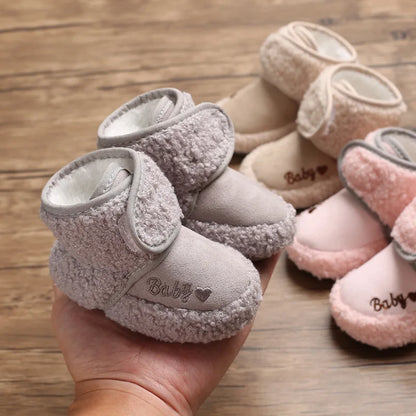 Newborn Winter Infant Shoes Baby Girl Boy Bow Knot Baby Boots Casual Sneakers Non-slip Soft Soled Walking Shoes Age for 0-18M