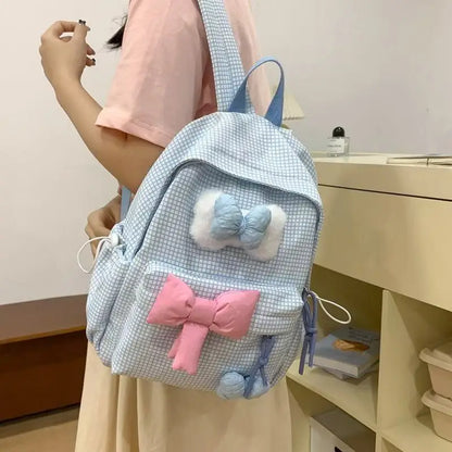 School Bag Bow Tie Schoolbag Japanese Style Instagram, College Student Backpack Fresh And Versatile Cute Backpack For Girls Gift