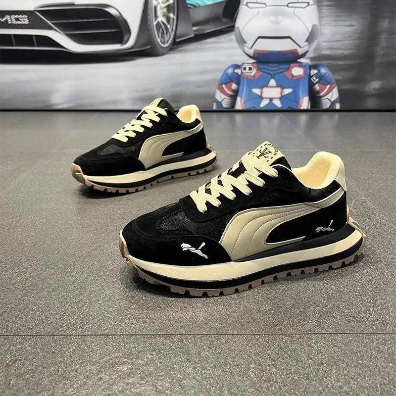 Men's shoes 2025 new summer casual sports shoes, thick-soled, height-increasing, breathable and versatile casual running shoes