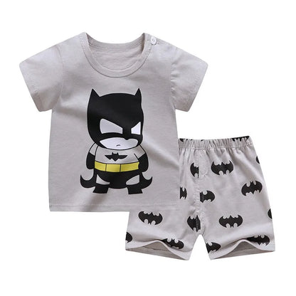 Boys Summer Costume New Short Sleeve Tshirt Shorts Baby Girls Small Car Print Tees 2PCS Trendy New Style Tracksuits Outer Wear