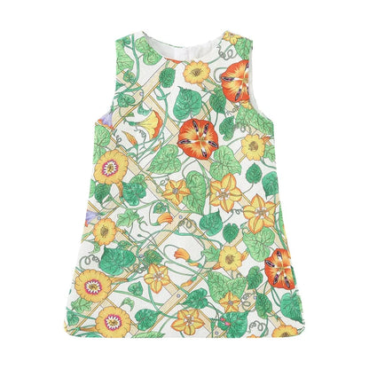Young Children Vestidos De Fiesta Sleeveless Girls Summer Dresses Princess Girl Dresses European Style Wedding Girl Clothes