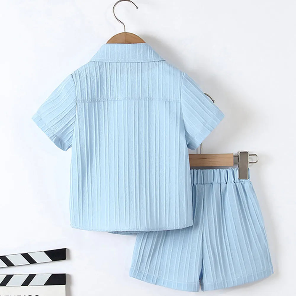 Summer Boy Casual Shorts Shorts Light Blue Handsome Gentleman Thin Fashionable Dress Suit Birthday Party Outing Out For Clothing