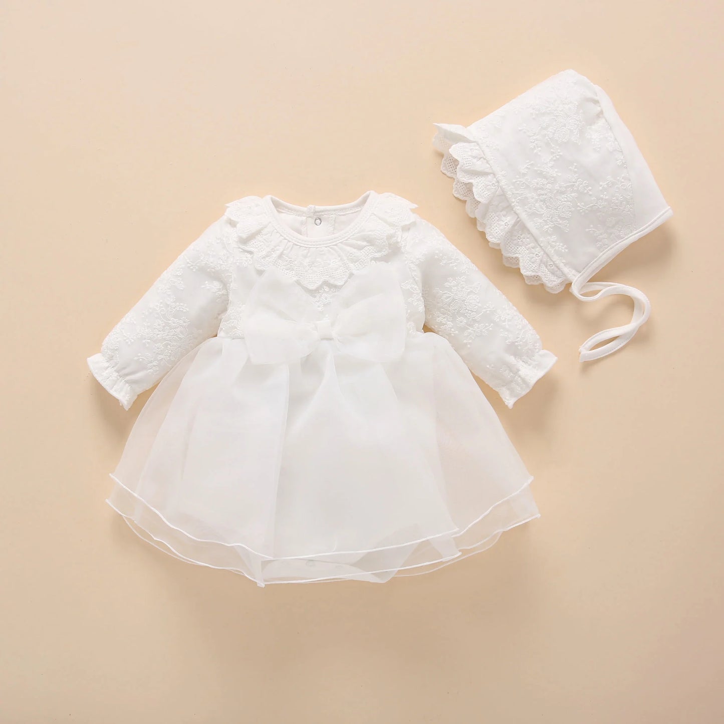 Newborn Baby Girl Dress Baptism Dress White Christening Clothes For Baby Girl Lace Vestido Bebe Robe Bapteme 3 6 9 Months