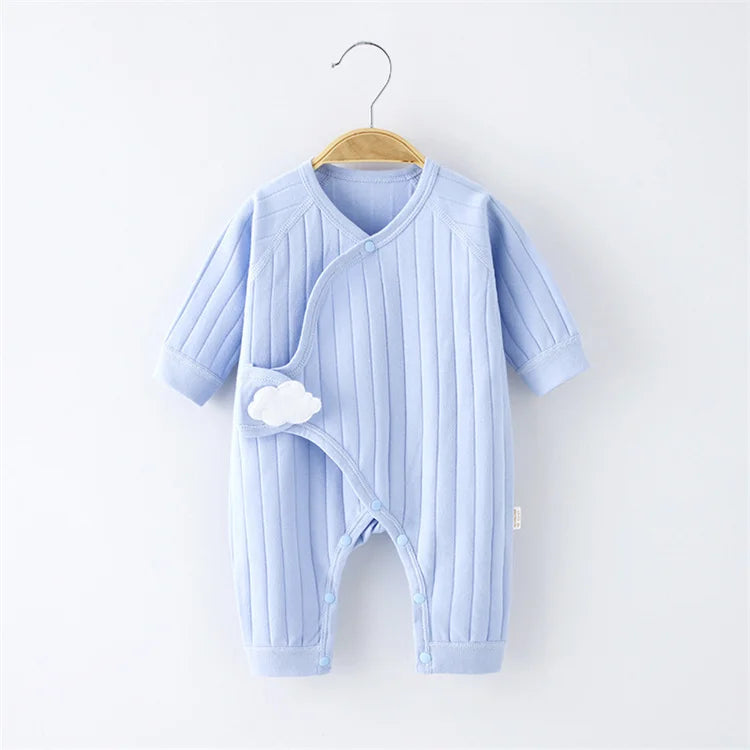 Newborn Baby Girl Boy Romper Cotton Solid Soft Infant Jumpsuit With Cloud Casual Clothes For Girls Boy Spring Autumn 0-6Months