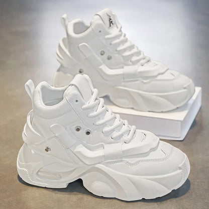 Shoes for Men High Quality Platform Sneaker Fashion High-top Leather Sports Men Shoes Thick-soled Casual Shoes Zapatillas Hombre