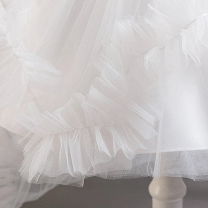Baby Girls Party Dresses Sleeveless Eleagnt Solid Wedding Evening Ball Gown Holiday Costume Tulle Dress For Little Girl