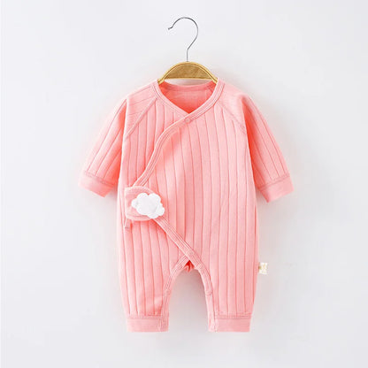 Newborn Baby Girl Boy Romper Cotton Solid Soft Infant Jumpsuit With Cloud Casual Clothes For Girls Boy Spring Autumn 0-6Months