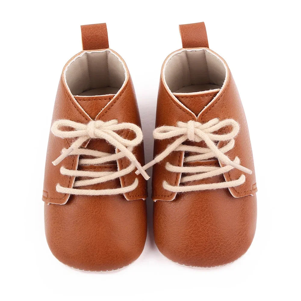 Newborn Baby Shoes Casual Baby Girl Boy PU Leather Infant Toddler Non Slip Soft Sole Sports Shoes First Walker Sneakers