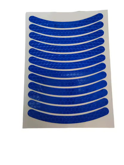 12Pcs/set Car Wheel Stripe Reflective Stickers Night Reflectors Adhesive Safety Decoration Waterproof Tapes For Bicycles Helmet  (Available)