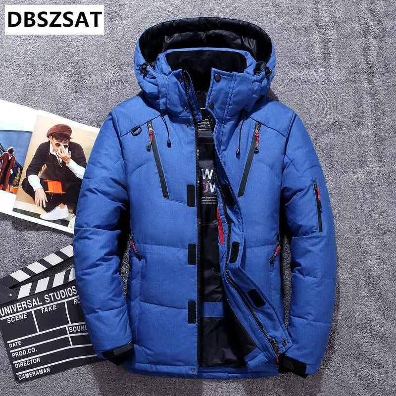 '-20 Degree Winter Down Coat Men White Duck Down Parkas Jacket Mens Thick Warm Snow Parka Jacket Overcoat Windbreaker Warm Parkas  (Available)