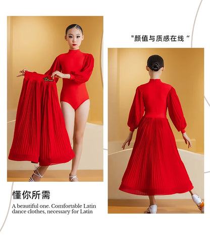 Girl New modern dance dress, girls' ballroom dance, waltz, high-end professional social dance, large skirt performance dress