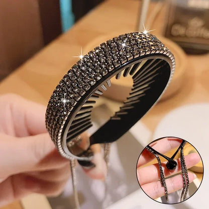 New Fashion Women Luxury Rhinestone  Hair Accessories Tassel Ponytail Hair Claws Lady Sweet Bun Hair Clips Headwear