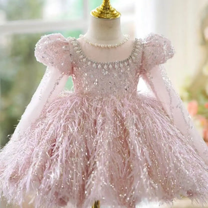 Girl's Dress Light Luxury High end Children's Princess Dress Little Girl Birthday Host Piano Performance Dress