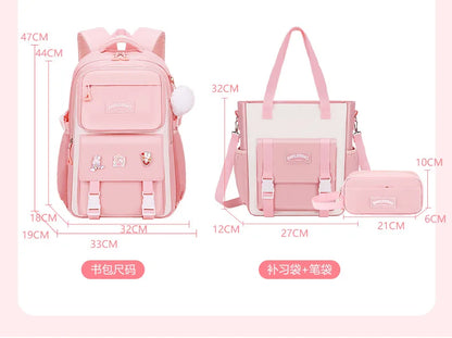 New Anti-splashing High-quality Middle High School Student Schoolbag Girls Large-capacity Burden-reducing Children's Backpack