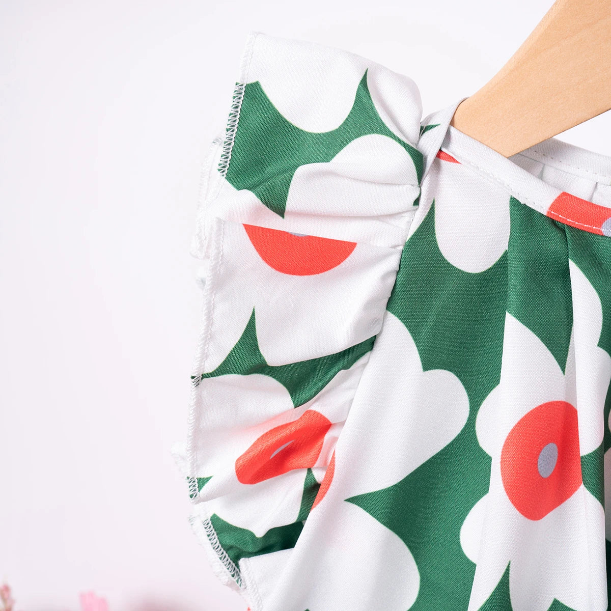 Summer children's wear adorable and sweet dresses featuring charming floral prints, fashionable and trendy girls clothing