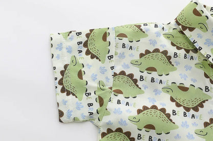 Boys' Summer Shirt Set 2025 New Summer Children's Clothes Baby Short sleeved Shorts Stylish