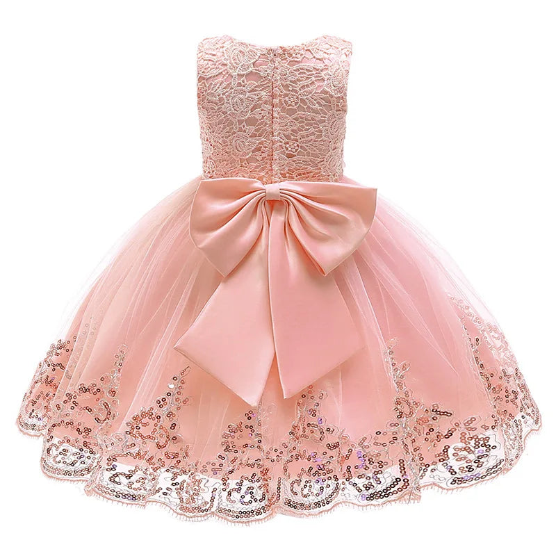 Girls Party Dresses 1st Birthday Baby Girl Princess Dress For Christening Flower White Wedding Dress Halloween Children Clothing