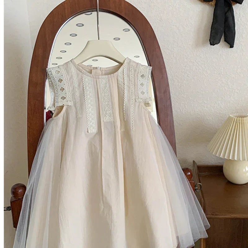 Girls Summer Dress 2025 Korean Toddler Princess Gown Fashionable Kids Dress for Big Girl Trendy Summer Clothes Cute Party Outfit