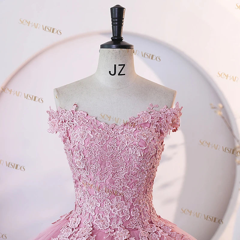Dust Pink Party Dresses 15 Quinceanera Dresses Ball Gown Elegant Off Shoulder Prom Gown Formal 15 Year Old Dress Customized