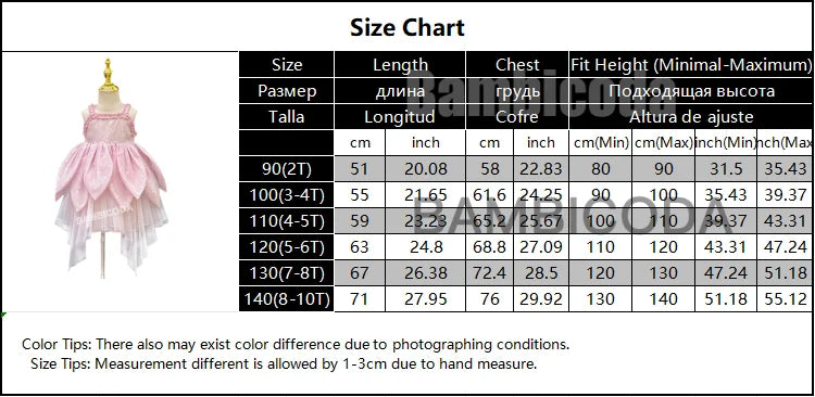 Flower Fairy Girl Dress Vest Sleeveless Shoulder Strap Suspender Princess Petal Skirt Magic Elves Halloween Dress