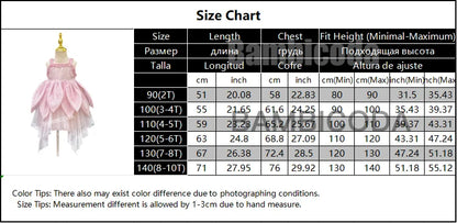 Flower Fairy Girl Dress Vest Sleeveless Shoulder Strap Suspender Princess Petal Skirt Magic Elves Halloween Dress