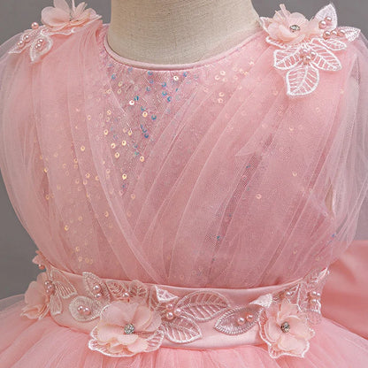 Tailing Dresses For Flower Girls Party Princess Purple Dress Kids Girl Dresses For Wedding Birthday Ceremony