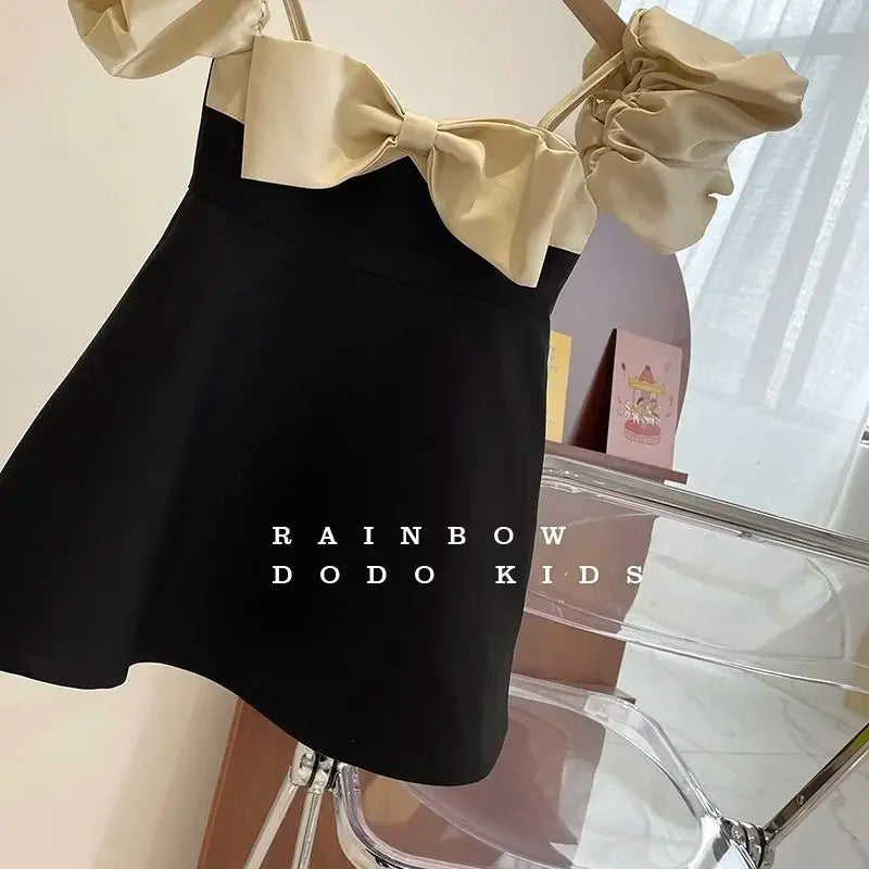 New Girls Summer Dress Fashion Bow Birthday Party Princess Dresses Clothing