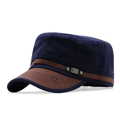 Men Unisex Army Hat Baseball Cap Cotton Cadet Hat Military  Breathable Combat Fishing Flat Adjustable Cap