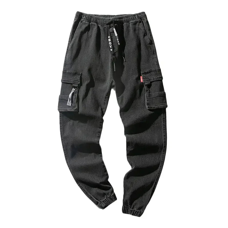 Men Joggers Cargo Denim Pants Baggy Harem Japanese Streetwear Styke Male Ankle Harajuku Casual Hip Hop Jeans Trousers Men