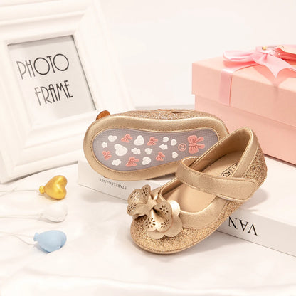 Newborn Baby Shoes Baby Boy Girl Shoes Girl Classic Bowknot Rubber Sole Anti-slip PU Dress Shoes First Walker Toddler Crib Shoes
