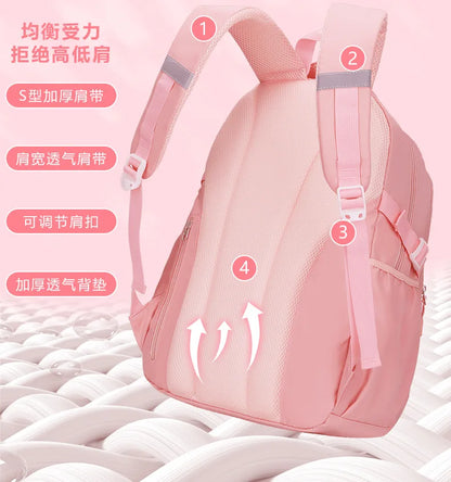 New Anti-splashing High-quality Middle High School Student Schoolbag Girls Large-capacity Burden-reducing Children's Backpack