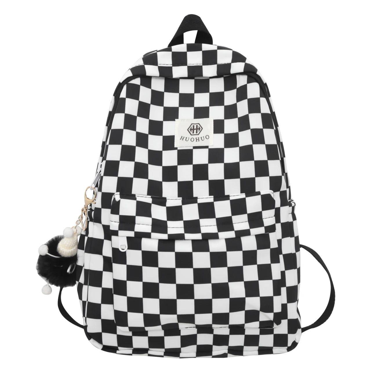 Schoolbags for female junior high school students, high school students, middle school students, girls' checkerboard backpacks