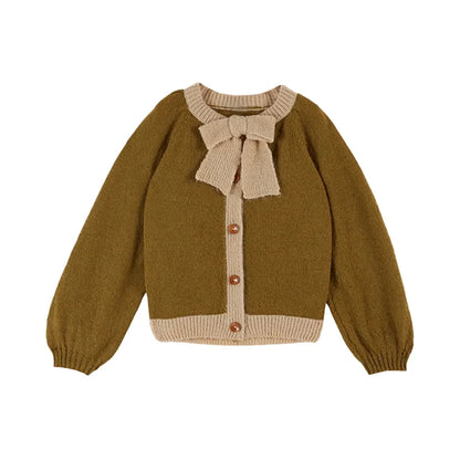Girls' Dresses 2025 Fall New Arrivals Printed Embroidered Princess Dress Cotton Warm Girls' Jacket Peter Pan Collar Knit Sweater