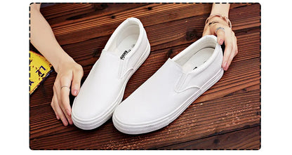 New Shoes for Men Leather Casual Shoes Spring Fashion Concise Flat Shoes 2 Colors Slip-on Loafers (Available)