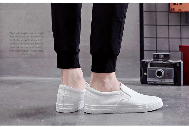 New Shoes for Men Leather Casual Shoes Spring Fashion Concise Flat Shoes 2 Colors Slip-on Loafers (Available)