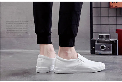 New Shoes for Men Leather Casual Shoes Spring Fashion Concise Flat Shoes 2 Colors Slip-on Loafers (Available)