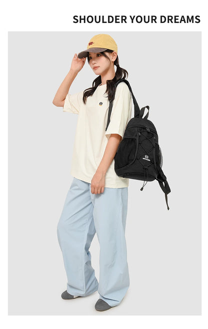 Women's Schoolbag - Ins Japanese-Style, Large-Capacity, Cute Drawstring Backpack, New Versatile Student Laptop Bag for Outdoor S