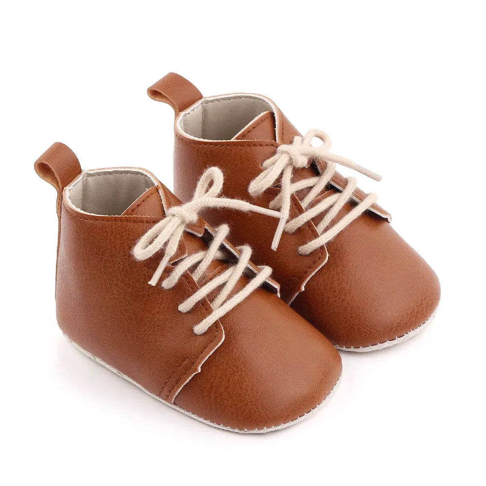 Newborn Baby Shoes Casual Baby Girl Boy PU Leather Infant Toddler Non Slip Soft Sole Sports Shoes First Walker Sneakers