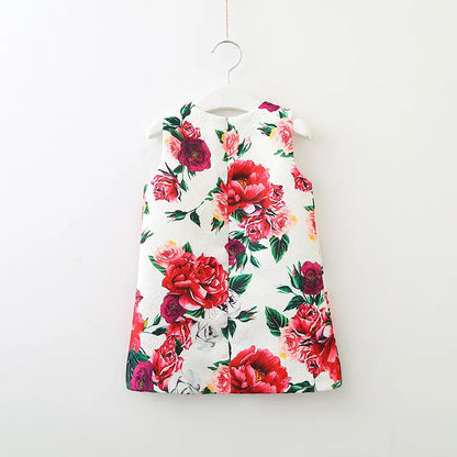 Young Children Vestidos De Fiesta Sleeveless Girls Summer Dresses Princess Girl Dresses European Style Wedding Girl Clothes