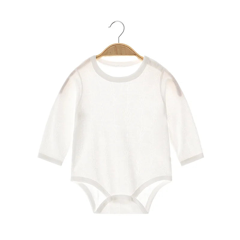 Newborn Girls Clothes 100% Cotton Baby Boy Bodysuit Long Sleeve Summer Birthday Infant Romper Solid Color Solid Baby Clothes